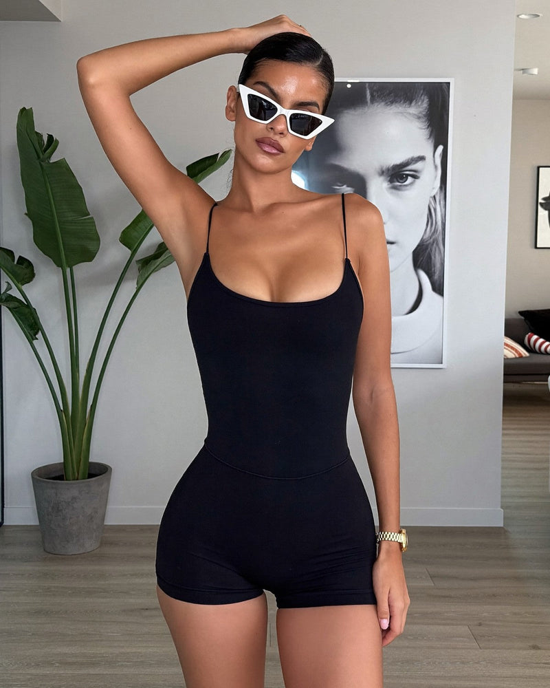 LOUGEZA Co-Ords and Sets – woman in a black cami romper
