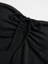 Mia Bandeau Skirt Set – Black – Fabric