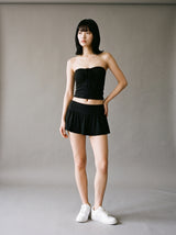 Mia Bandeau Skirt Set – Black – Front
