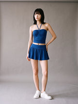 Mia Bandeau Skirt Set – Blue – Front