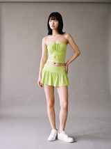 Mia Bandeau Skirt Set – Green – Front