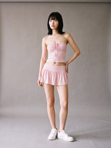 Mia Bandeau Skirt Set – Pink – Front