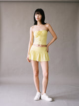 Mia Bandeau Skirt Set – Yellow – Front