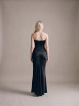 Sofia Bandeau Maxi Dress – Black – Back