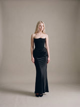 Sofia Bandeau Maxi Dress – Black – Front
