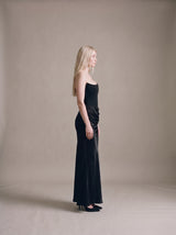 Sofia Bandeau Maxi Dress – Black – Side