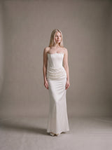 Sofia Bandeau Maxi Dress – Ivory – Front