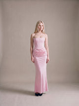Sofia Bandeau Maxi Dress – Pink – Front