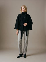Astrid Cape Coat – Black – Front