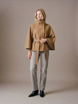 Astrid Cape Coat – Khaki – Front