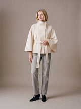 Astrid Cape Coat – White – Front
