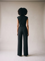 Vivienne Belted Jumpsuit – Black – Back