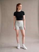 Remi Crop Tee Set – Black & Gray – Front