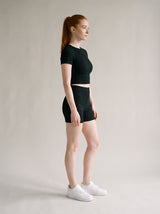 Remi Crop Tee Set – Black – Side