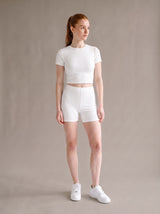 Remi Crop Tee Set – White – Front