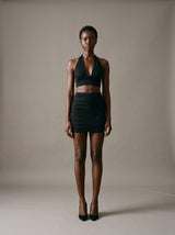 Camille Halter Skirt Set – Black – Front