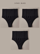Eva Sculpt Thong – Black 3pcs – Front