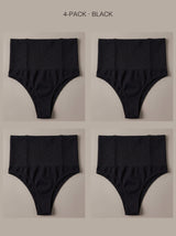 Eva Sculpt Thong – Black 4pcs – Front