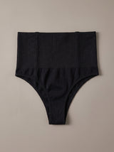 Eva Sculpt Thong – Black – Front