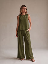 Sienna Lounge Set – Army Green – Front