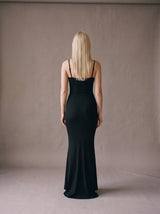 Amara Sculpt Maxi Dress – Black – Back