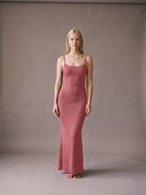Amara Sculpt Maxi Dress – Dusty Rose – Front