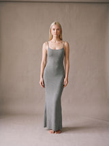 Amara Sculpt Maxi Dress – Grey – Front