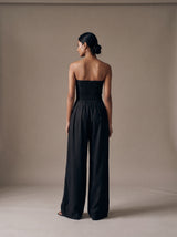 Selene Strapless Jumpsuit – Black – Back