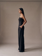 Selene Strapless Jumpsuit – Black – Side