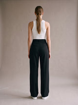 Elise Wide-Leg Trousers – Black – Back